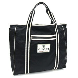 Gucci gym travel Nylon Bag Bag Leather Black Tote Shoulder